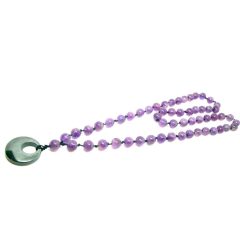 Ametiszt lánc hematit dísszel