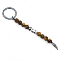 Jáspis apa felíratú kulcstartó