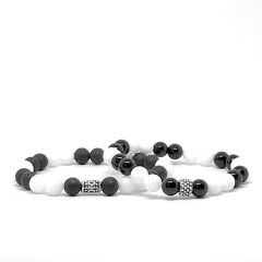 Jáde és ónix páros karkötő