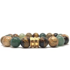 Tigrisszem, Jáspis és Mohaachát Grande ásvány karkötő