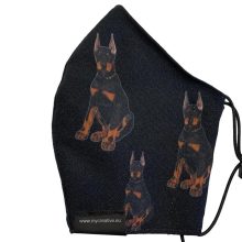 doberman mintás nyakba akasztható kutyás szájmaszk