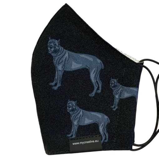 cane corso mintás nyakba akasztható kutyás szájmaszk