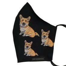 corgi mintás nyakba akasztható kutyás szájmaszk