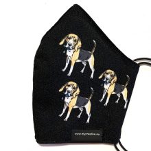 beagle mintás nyakba akasztható kutyás szájmaszk