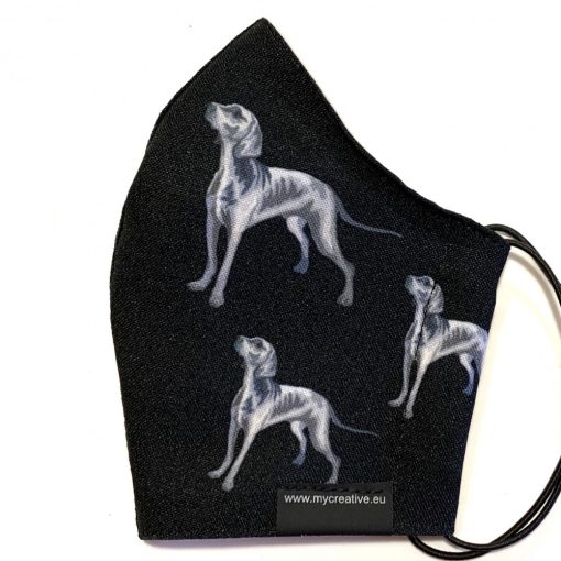 német vizsla mintás nyakba akasztható kutyás szájmaszk