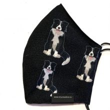 border collie mintás nyakba akasztható kutyás szájmaszk