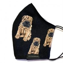 shar pei mintás nyakba akasztható kutyás szájmaszk