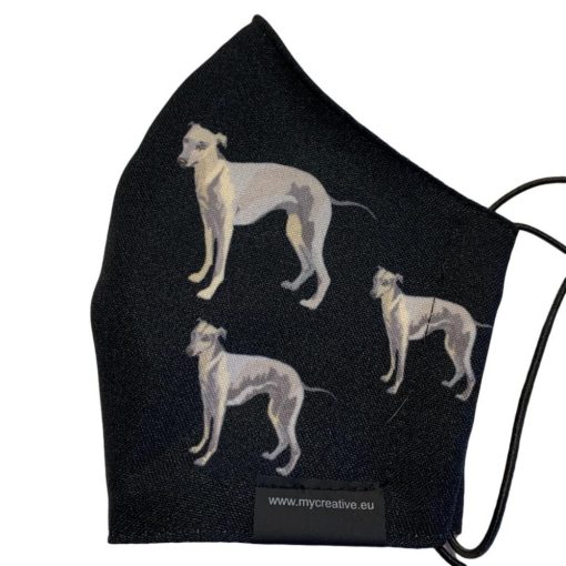 Whippet mintás kutyás szájmaszk