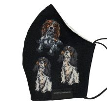 Cavalier King Charles Spániel mintás nyakba akasztható kutyás szájmaszk