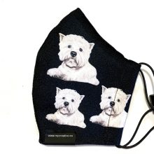 Westie mintás nyakba akasztható kutyás szájmaszk