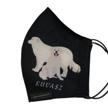 Kuvasz mintás nyakba akasztható kutyás szájmaszk